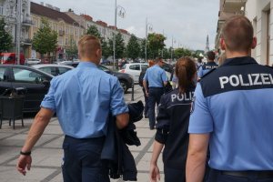 Niemieccy policjanci w Częstochowie.