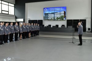 Uroczystość przywitania nowego komendanta w Częstochowie.